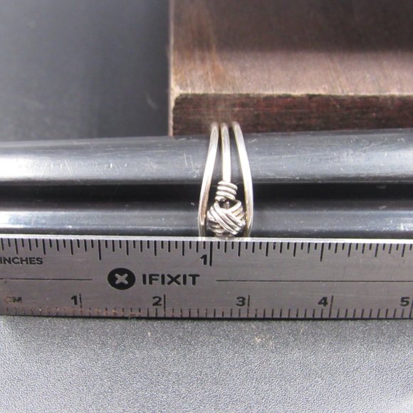 Size 5 Sterling Silver Wire Knot Toe Band Ring Vintage - Picture 7 of 8